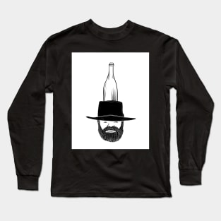 Man with the bottle on his head Long Sleeve T-Shirt